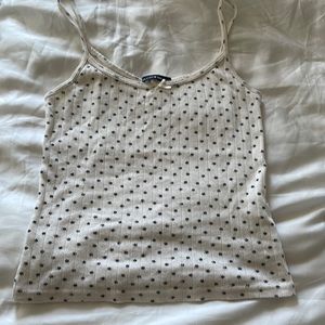 Brandy Melville Skylar Floral Eyelet Scallop Tank